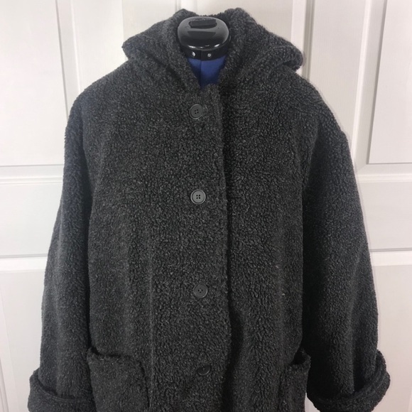 NWOT Woman Within grey button down fleece jacket - Picture 5 of 9